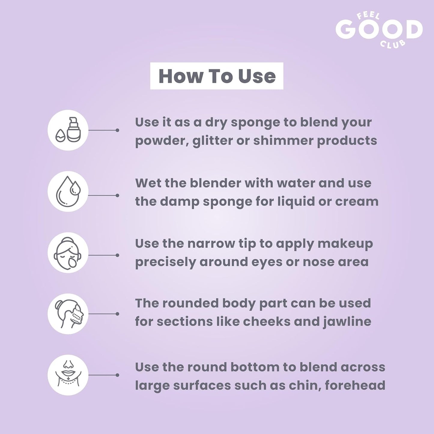 Feel Good Club Blender Babies Soft Mini Makeup Sponges Concealer Applicator Beauty Puffs - Pack Of 2