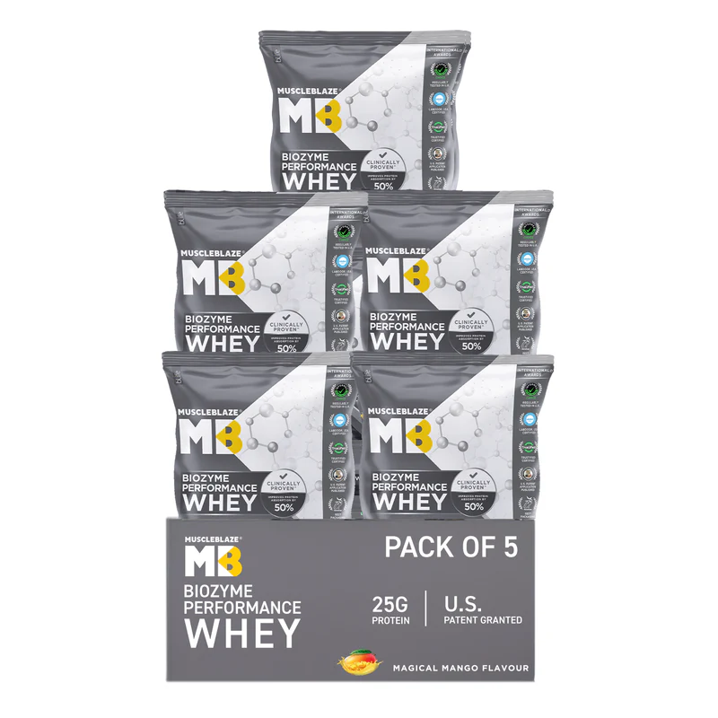 MuscleBlaze Biozyme Performance Whey Protein Sachets | MuscleBlaze at Broadway