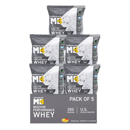 MuscleBlaze Biozyme Performance Whey Protein Sachets | MuscleBlaze at Broadway