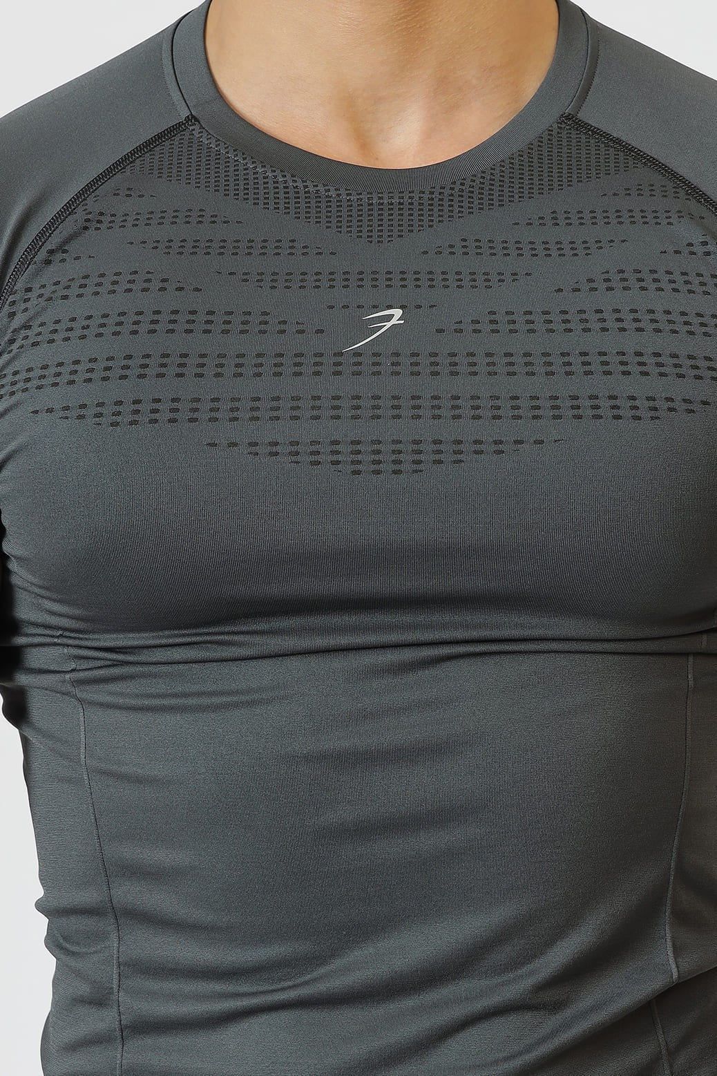 Power Seamless T-shirt Grey/Logo | Fuaark at Broadway