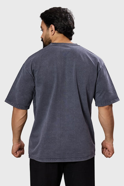 Shadow Washed Oversized T-Shirt Dark Grey | Fuaark at Broadway