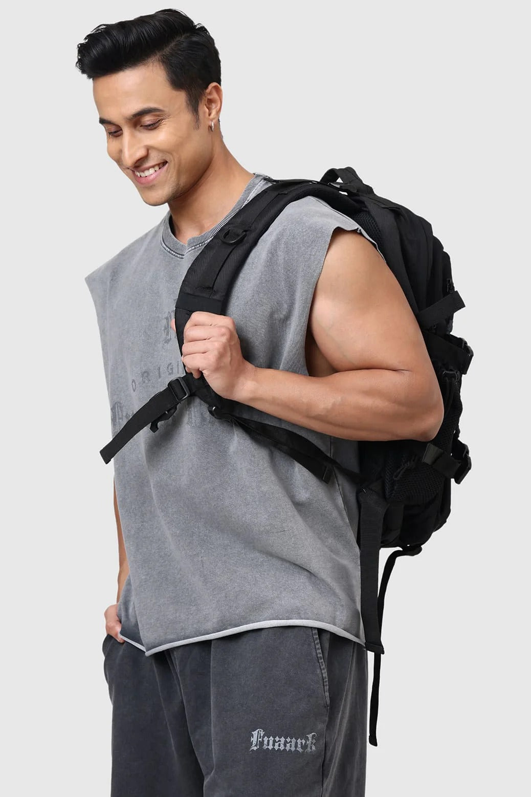 Shadow Washed Capsleeves Tank Light Grey | Fuaark at Broadway