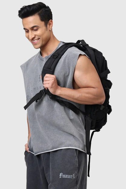 Shadow Washed Capsleeves Tank Light Grey | Fuaark at Broadway