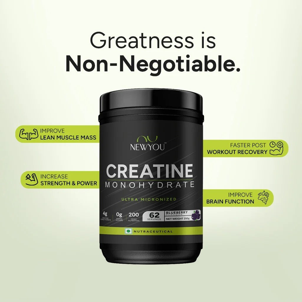 NewYou Creatine Monohydrate Blueberry - (250 grams) | NewYou Collagen at Broadway