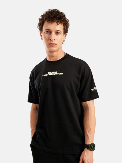 Black Graffy Oversized T-Shirt | Crazy Mosquitoes at Broadway