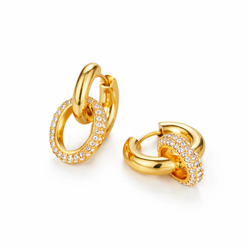 18KT Gold Plated Zircon Insert Huggies, Pritika