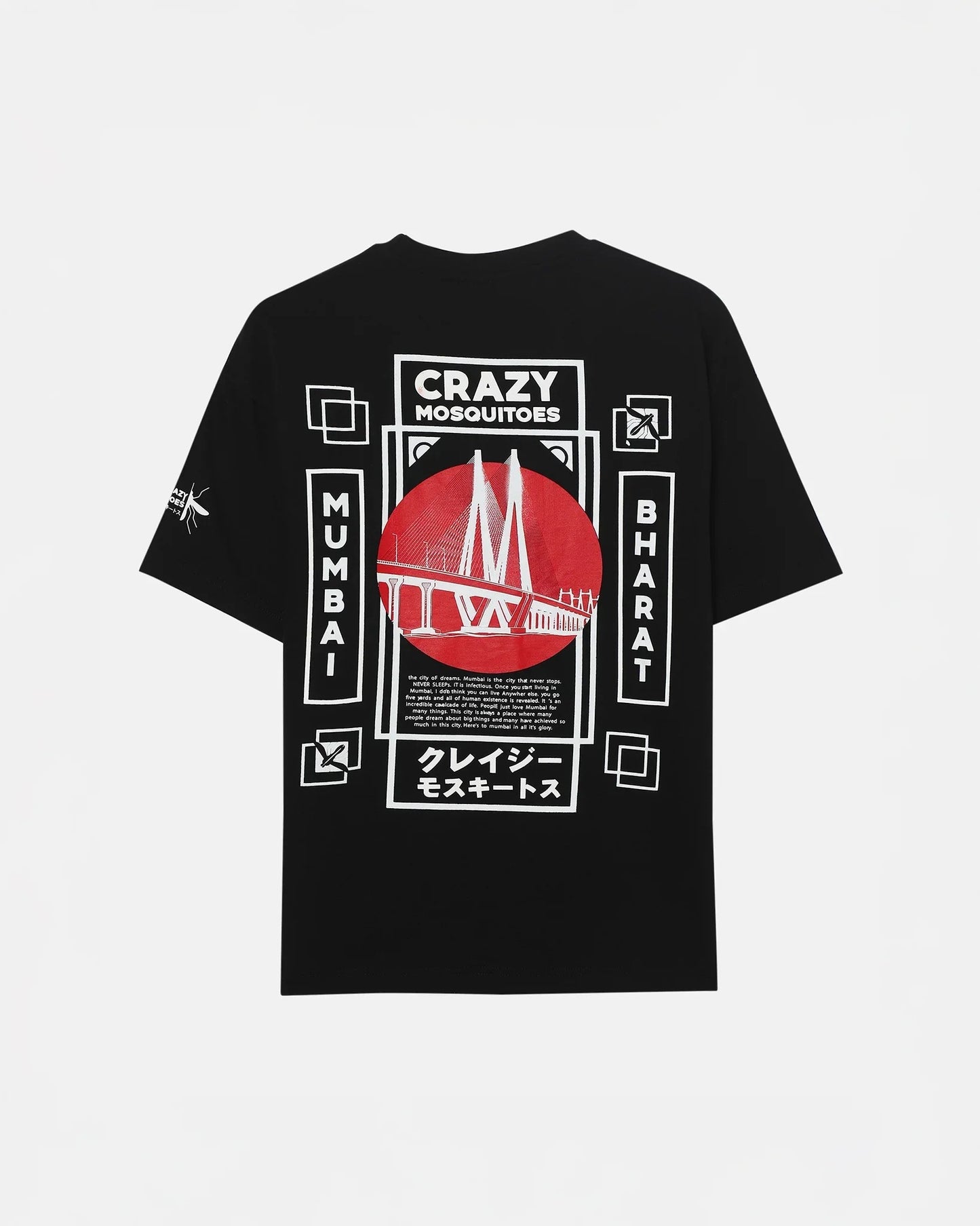 Mumbai Terry Drop Shoulder T-Shirt in Black