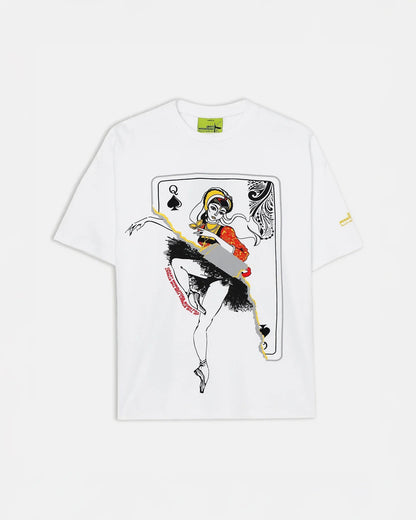 Ballet Queen Drop Shoulder T-Shirt in White