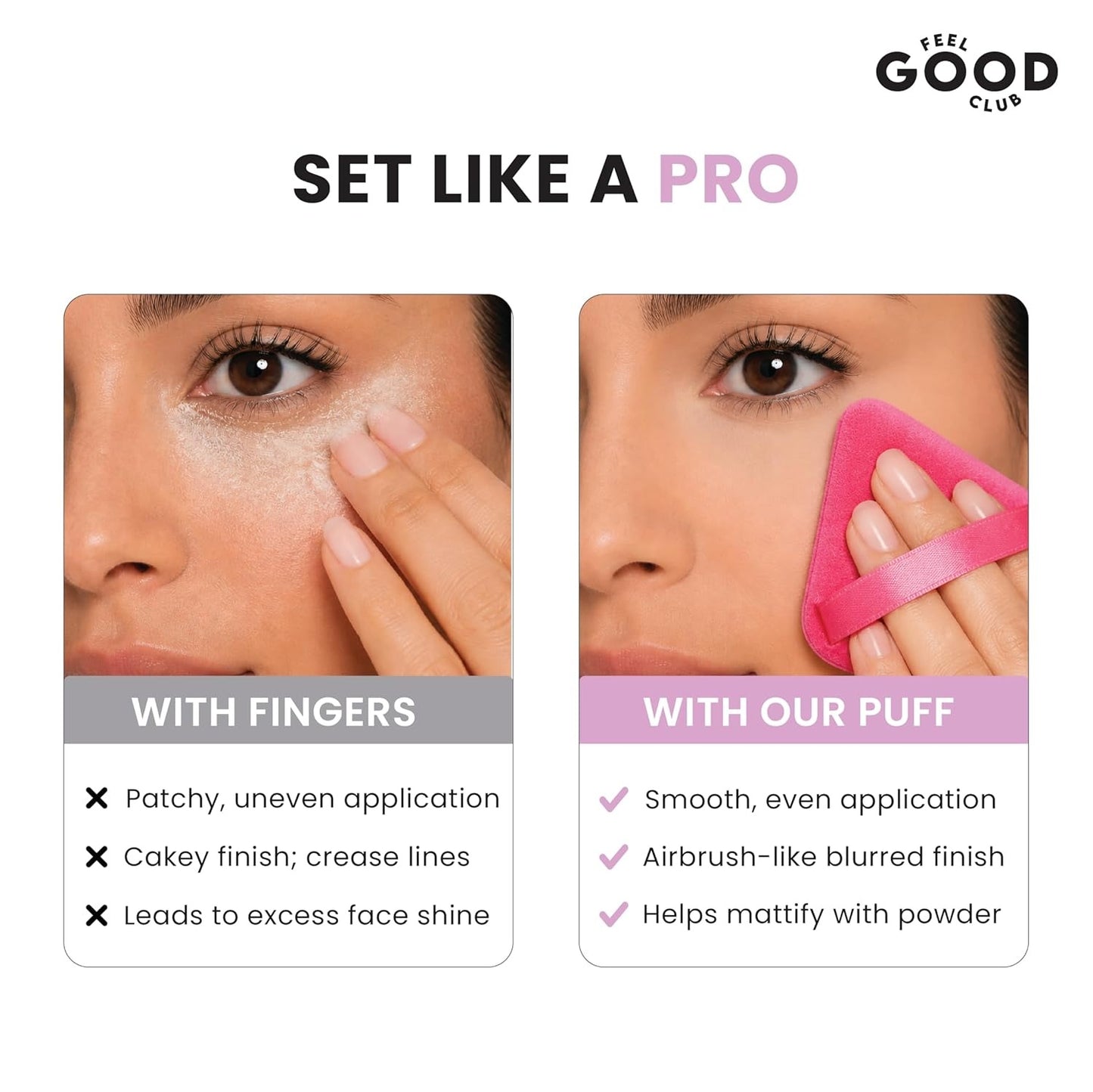 Feel Good Club Bake & Set Pizza Puff - Face Makeup Powder Applicator Blender Beauty Sponge (1 Pc)