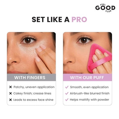 Feel Good Club Bake & Set Pizza Puff - Face Makeup Powder Applicator Blender Beauty Sponge (1 Pc)