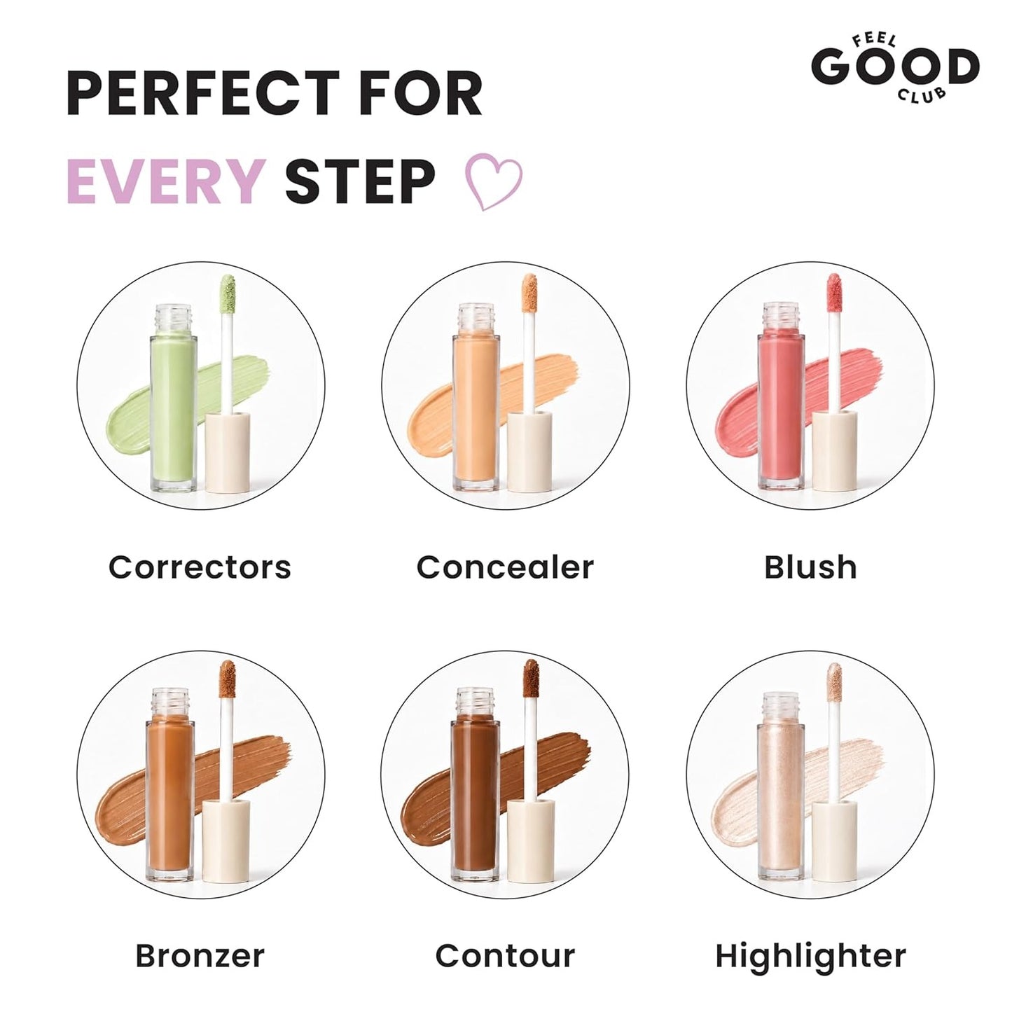Feel Good Club Set Of 6 Finger Puffs With A Storage Case Mini Makeup Cushion Blender Sponges