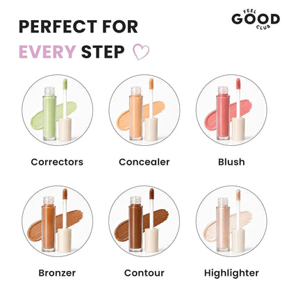 Feel Good Club Set Of 6 Finger Puffs With A Storage Case Mini Makeup Cushion Blender Sponges