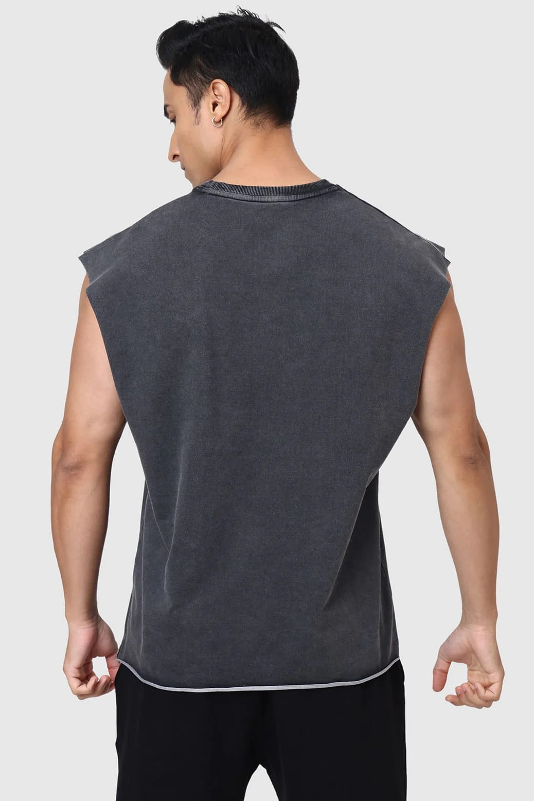 Shadow Washed Capsleeves Tank Dark Grey | Fuaark at Broadway