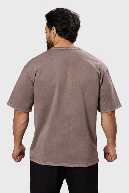 Shadow Washed Oversized T-Shirt Brown | Fuaark at Broadway