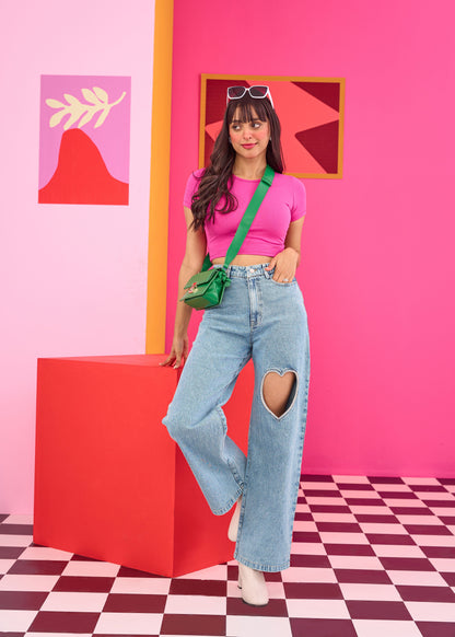 Emily in Paris: Heart Cutout Embellished Jeans