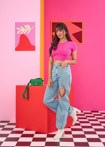 Emily in Paris: Heart Cutout Embellished Jeans