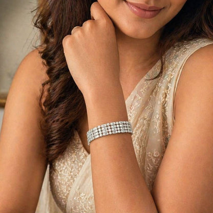 Luxurious Baguette & Round Crystal Tennis Bracelet, Isolde