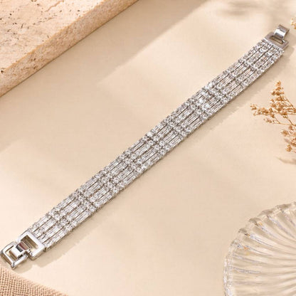 Luxurious Baguette & Round Crystal Tennis Bracelet, Isolde