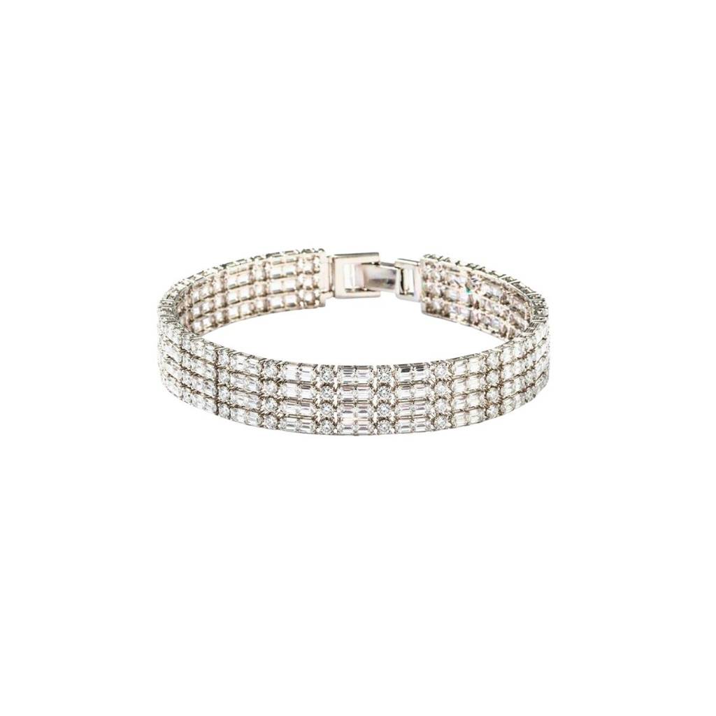 Luxurious Baguette & Round Crystal Tennis Bracelet, Isolde