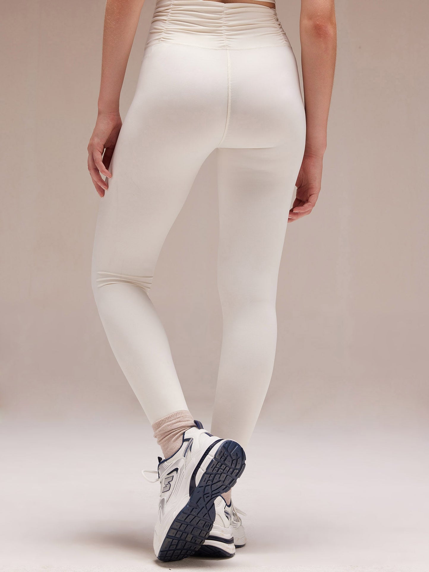 Ivory Ruched Waist Leggings