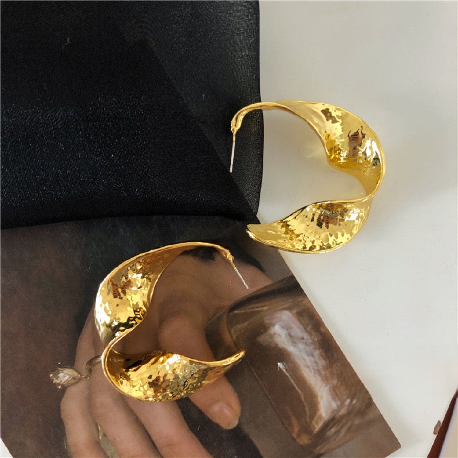 Tendril Gold Pin Earrings JLT10018 | Just Lil Things at Broadway