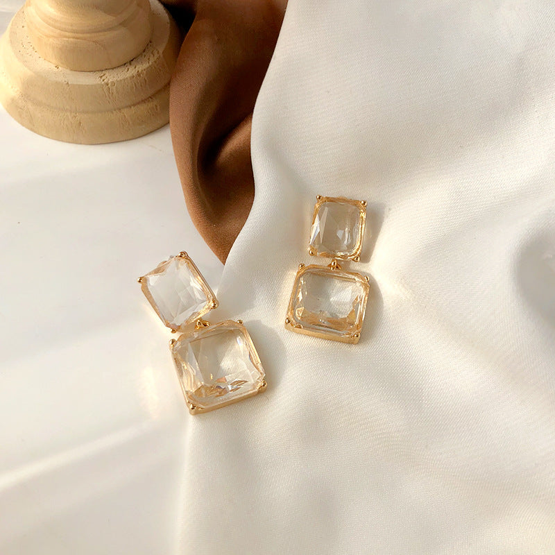 Crysrtal clear drop earrings JLT11071 | Just Lil Things at Broadway