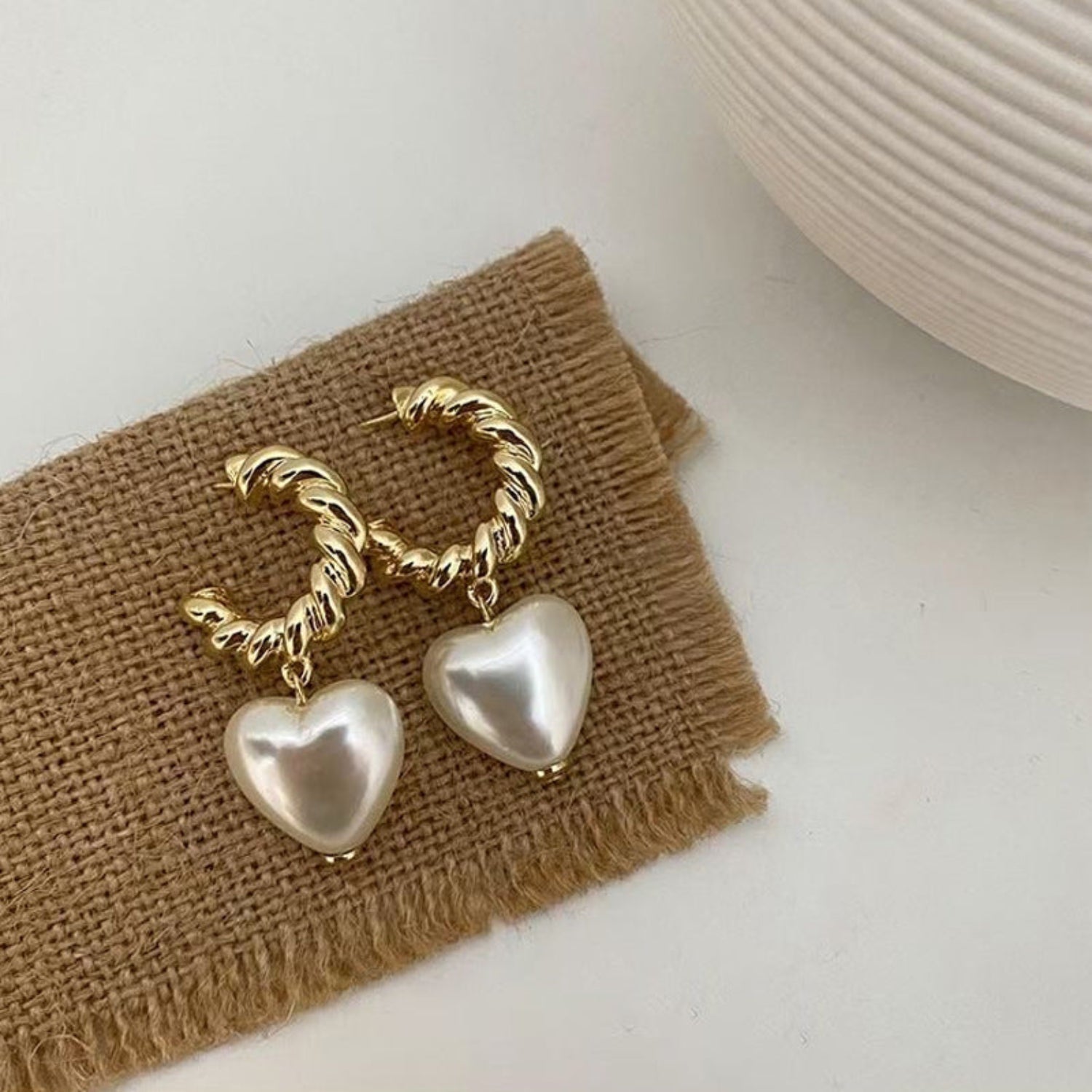 Delight Heart With Half Hoop Earrings JLT11231 | Just Lil Things at Broadway