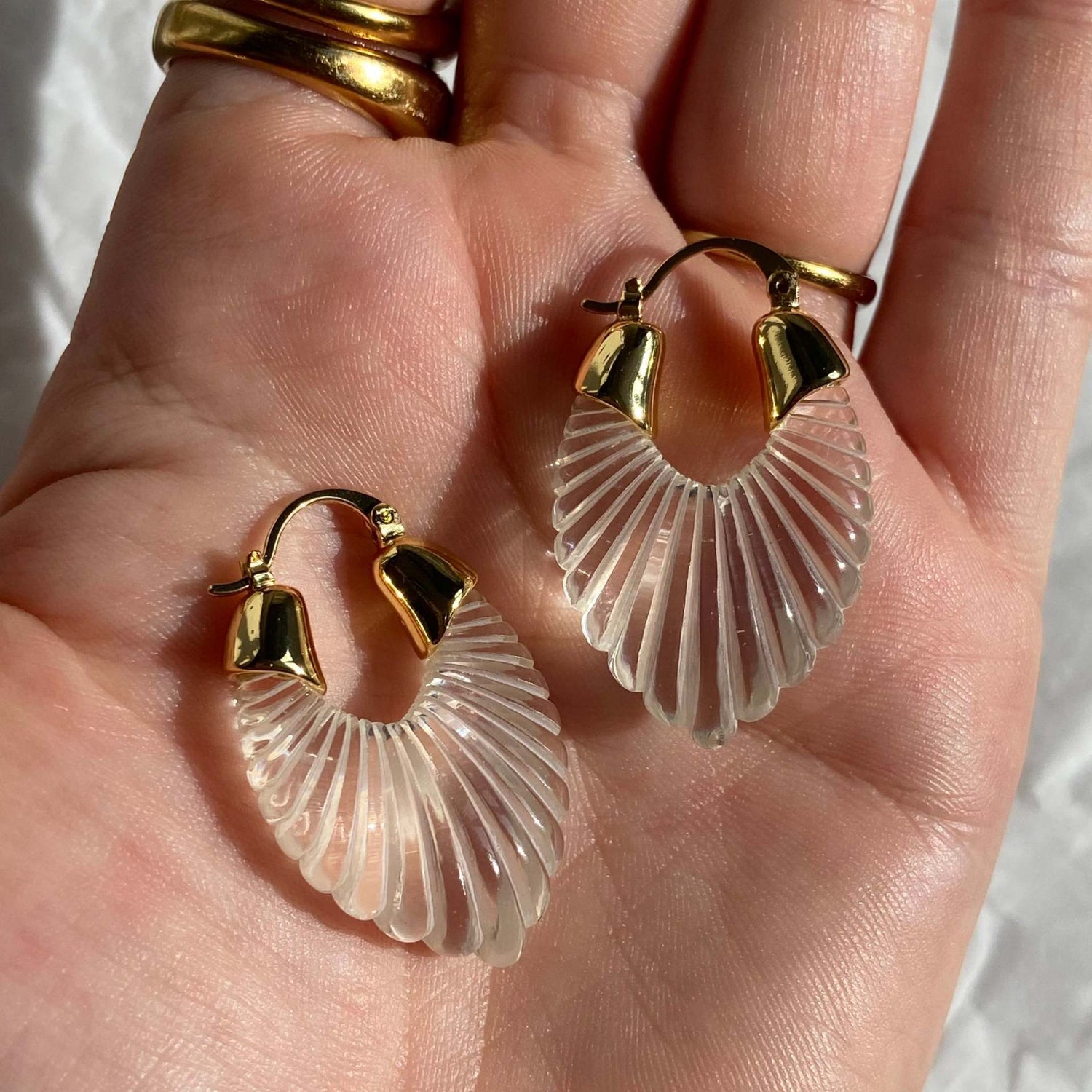 Crystal Resin Hoop Earrings JLT11505 | Just Lil Things at Broadway
