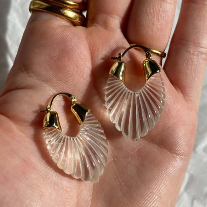 Crystal Resin Hoop Earrings JLT11505 | Just Lil Things at Broadway