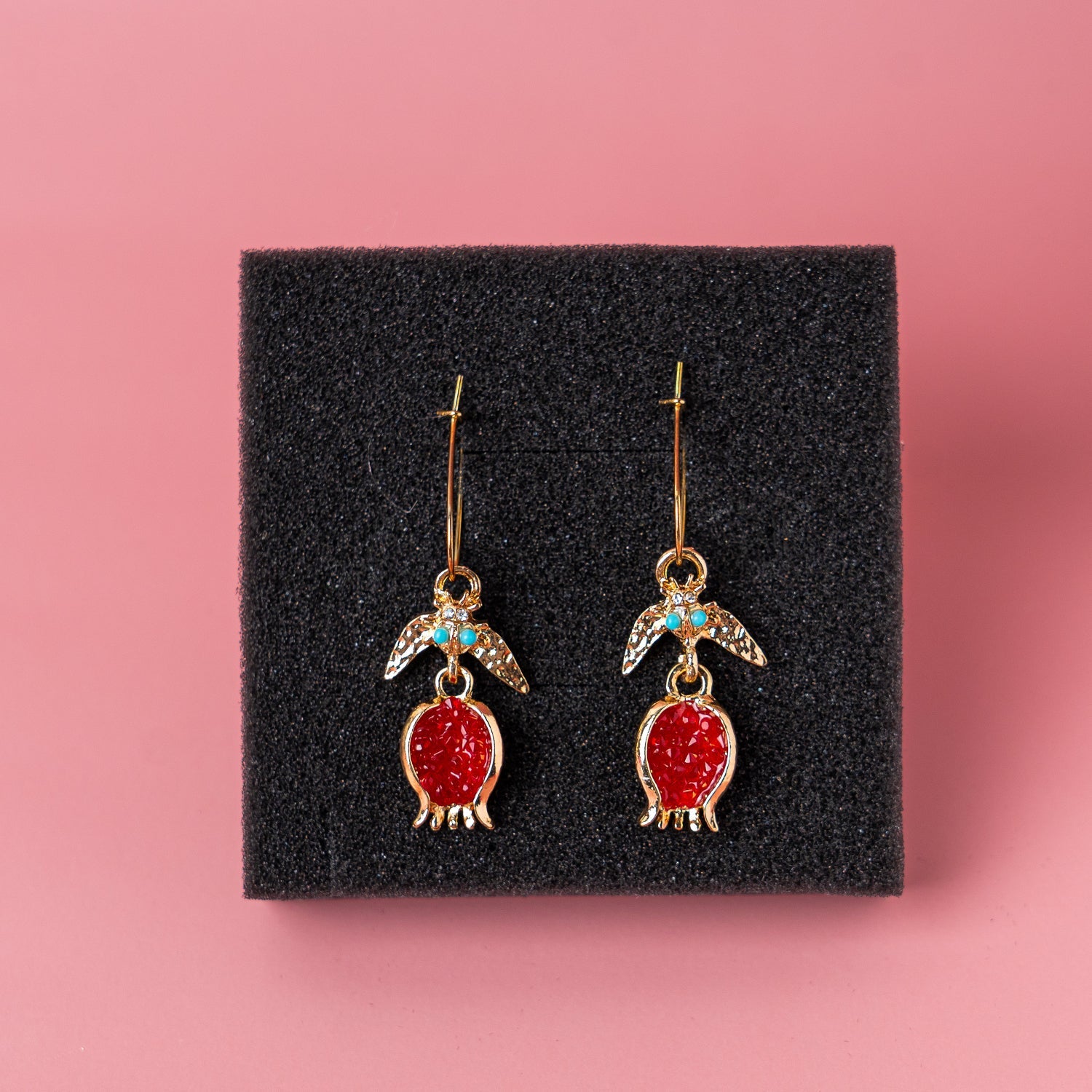 Pommelette Ruby Drop Earrings JLT11577 | Just Lil Things at Broadway