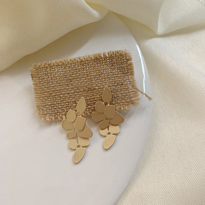 Modern Gold Leaf Drop Earrings JLT11615
