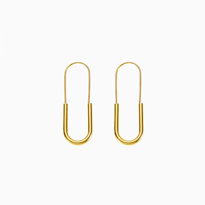 Minimalist Gold U-Shaped Drop Earrings JLT11662 | Just Lil Things at Broadway