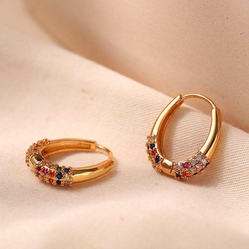Spectrum Shine Hoop Earrings JLT11711 | Just Lil Things at Broadway