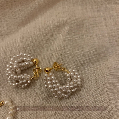 Statement Clustered Pearl Earrings JLT11768