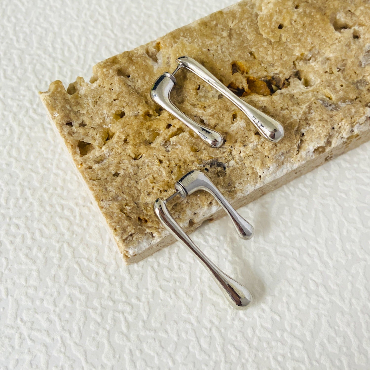Abstract Silver Drop Earrings JLT11790 | Just Lil Things at Broadway