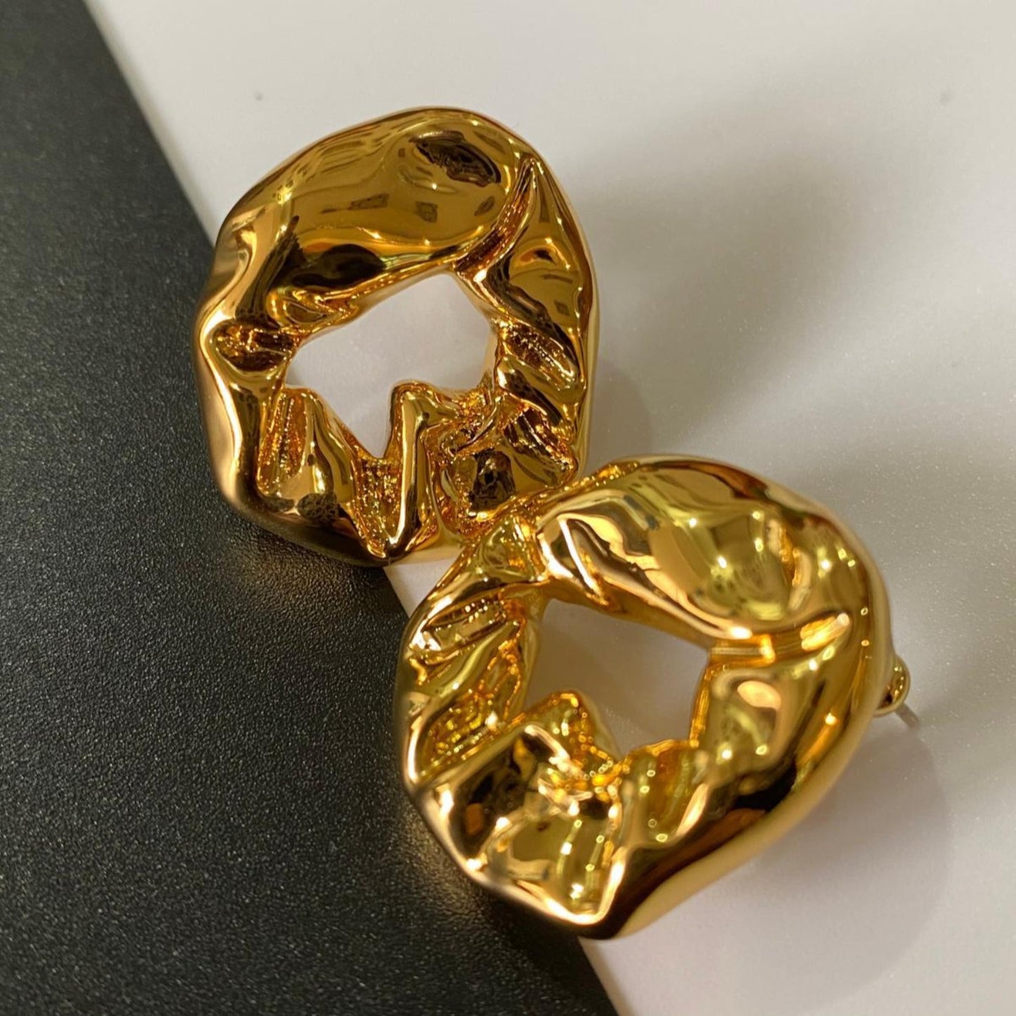 Gold Abstract Statement Earrings JLT11864 | Just Lil Things at Broadway