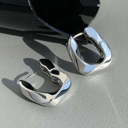 Classic Silver Hoop Earrings JLT12034 | Just Lil Things at Broadway