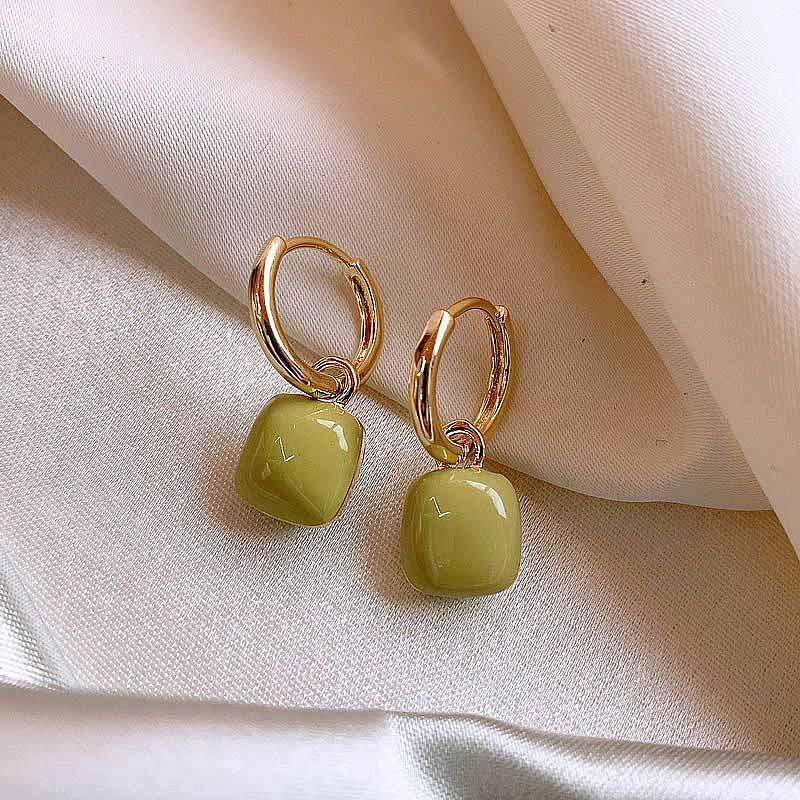just-lil-things-green-hoop-earrings-jlt12091 | Just Lil Things at Broadway
