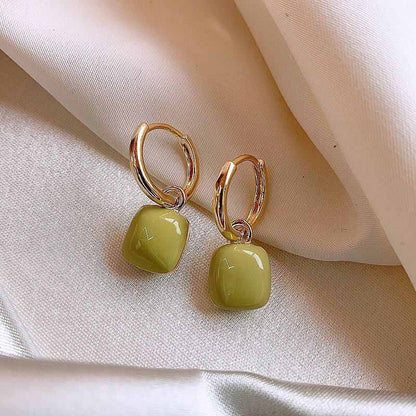 just-lil-things-green-hoop-earrings-jlt12091 | Just Lil Things at Broadway