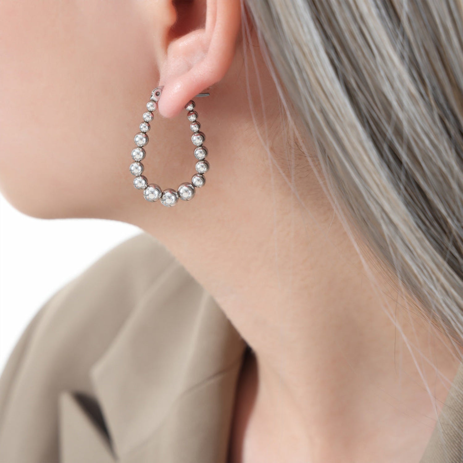 Icy Silver Hoop Earrings JLT12179 | Just Lil Things at Broadway