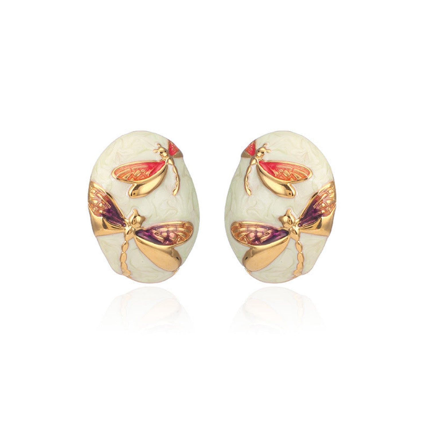 Oval Dragonfly Stud Earrings JLT12806 | Just Lil Things at Broadway