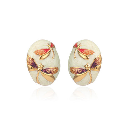 Oval Dragonfly Stud Earrings JLT12806 | Just Lil Things at Broadway