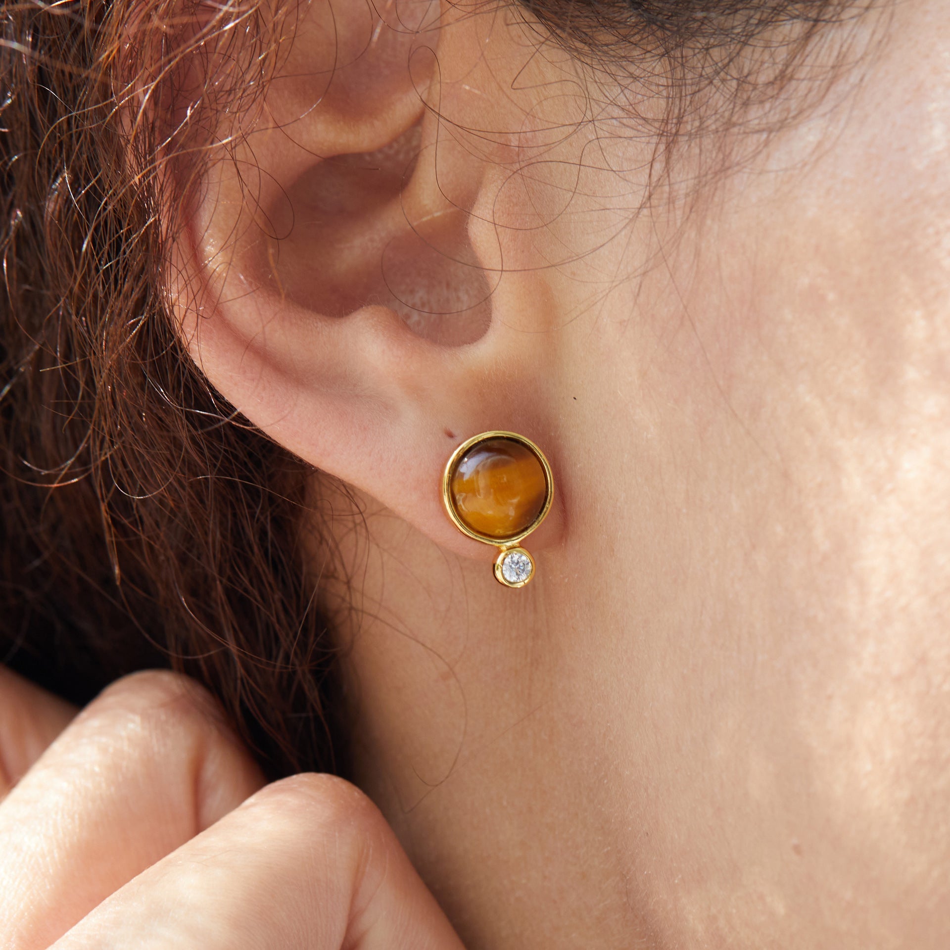 tiger eye stone earrings jlt13113 | Just Lil Things at Broadway