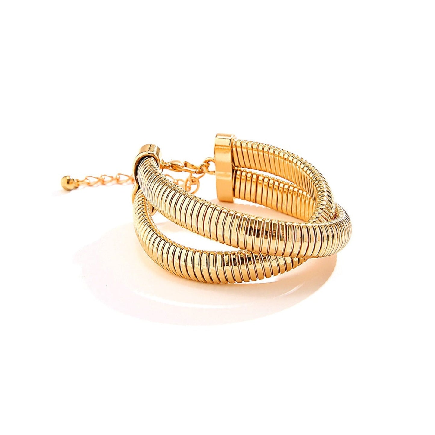 Just lil things artificial Gold Coil Wrap Bracelet ‚Äì Modern Adjustable Statement Piece JLTPB0394 | Just Lil Things at Broadway