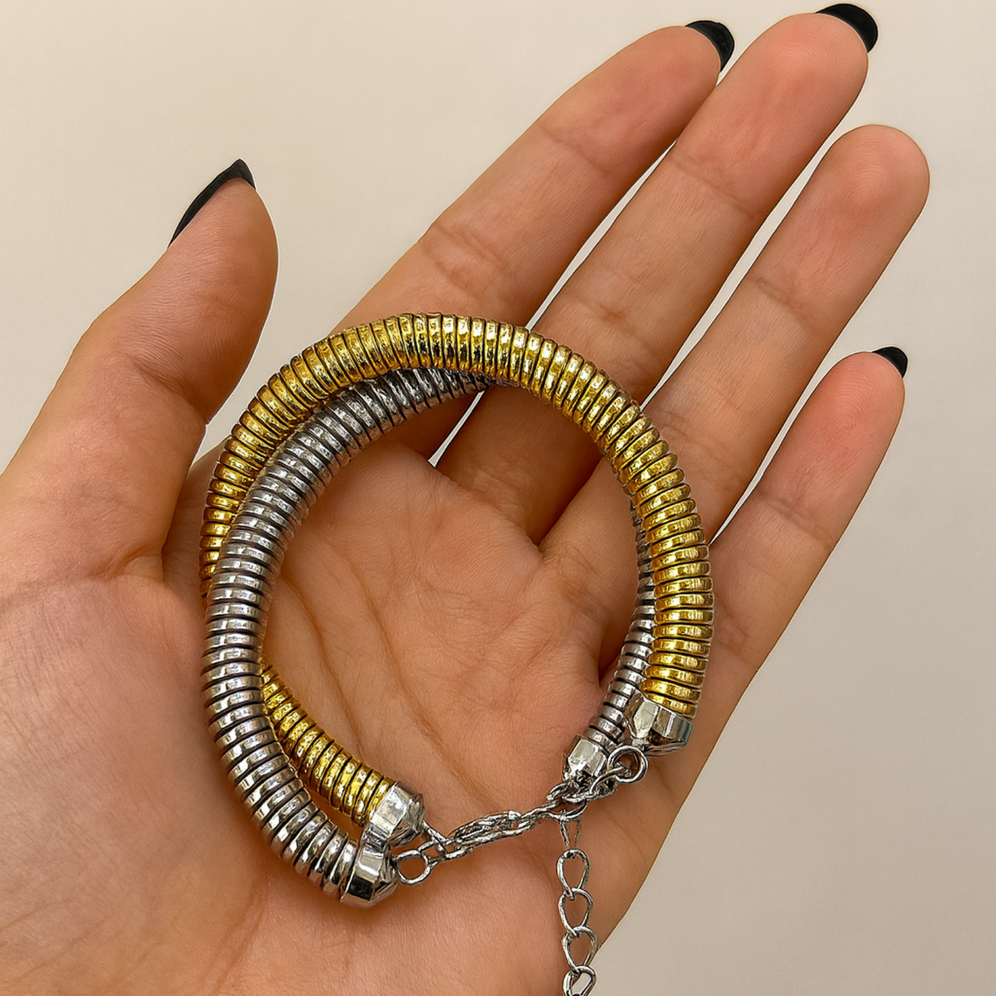 Just lil things artificial Gold Coil Wrap Bracelet â€“ Modern Adjustable Statement Piece JLTPB0394