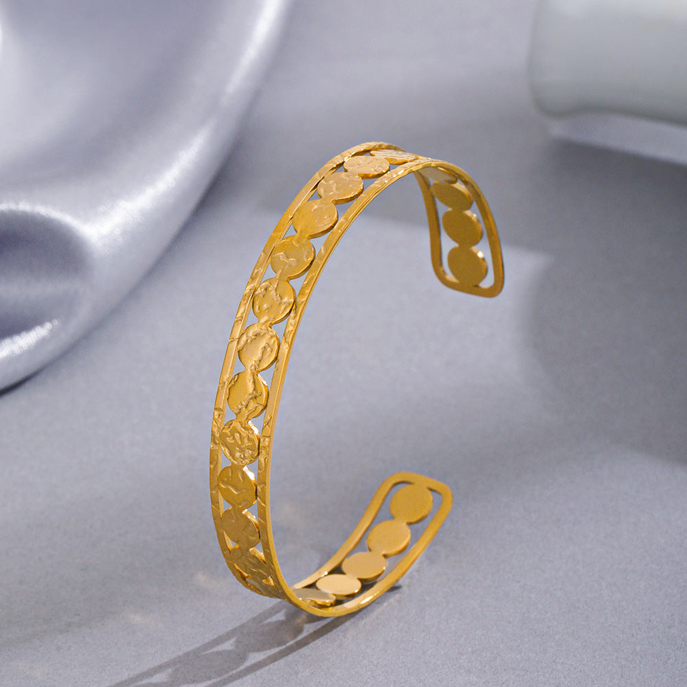 Just lil things Artificial Hollow Link Cuff ‚Äì Elegant Textured Design Bracelets jltb0469 | Just Lil Things at Broadway