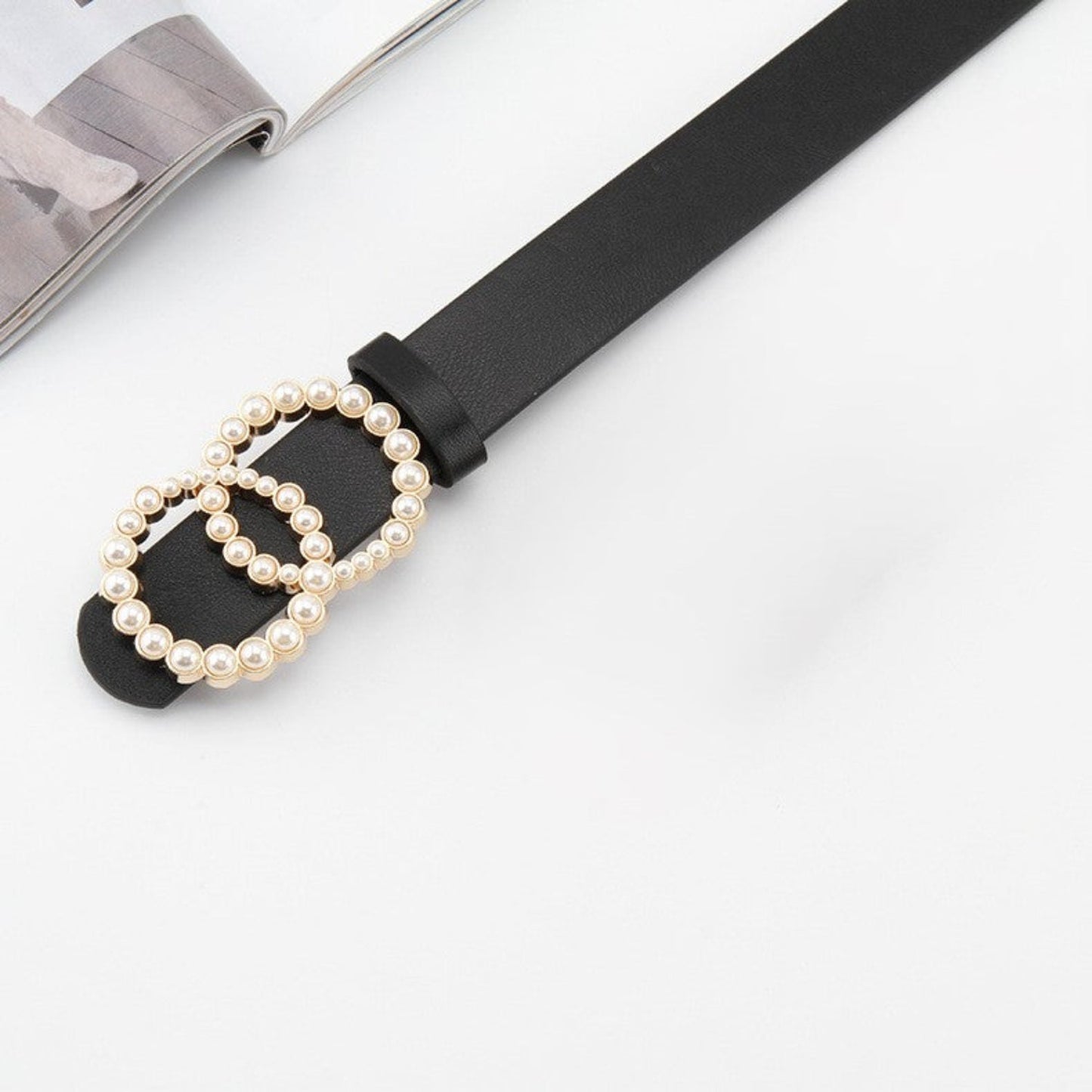 Double-circle-pearl-snap-buckle-belt-jlthb