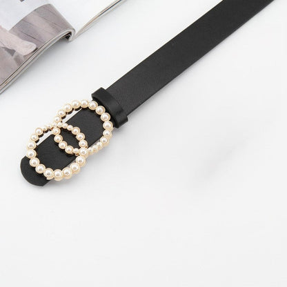 Double-circle-pearl-snap-buckle-belt-jlthb
