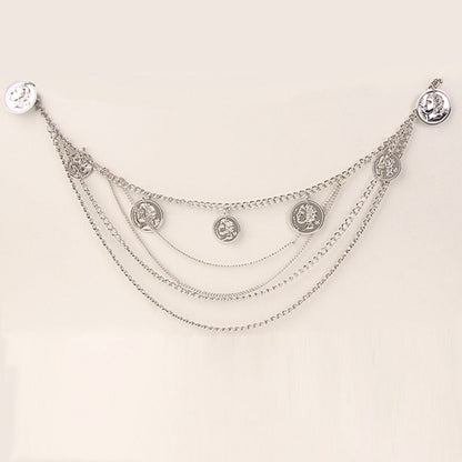 Vintage Gold Coin Layered Chain Belt  jlthb0121