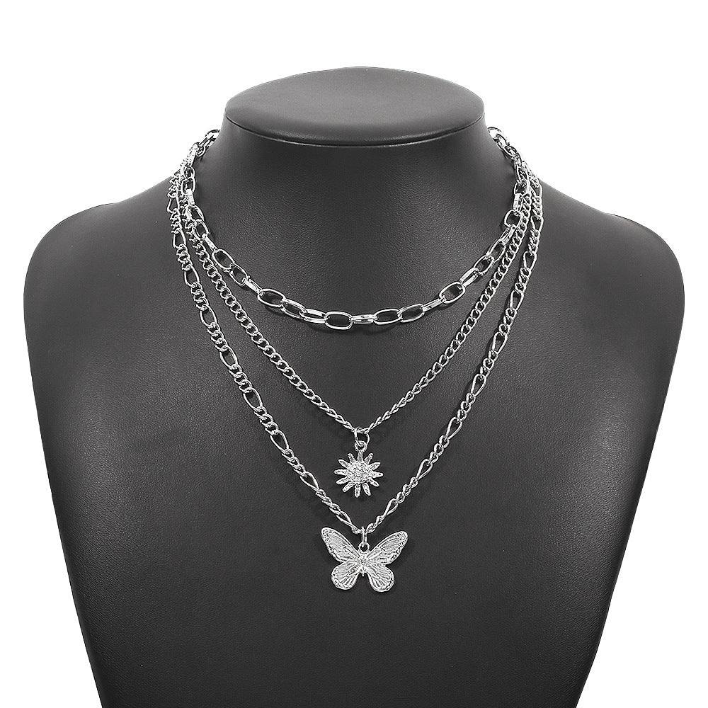 Triple Layer Butterfly Necklace JLTN0579